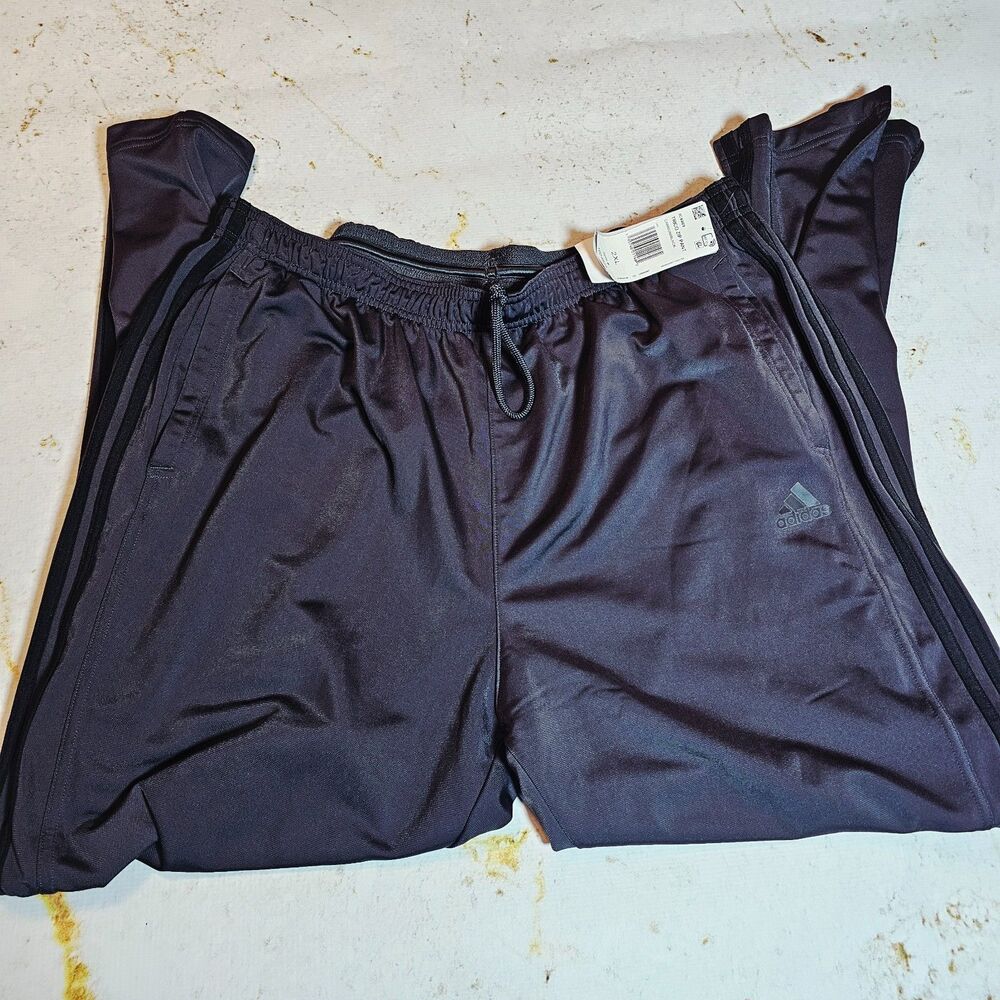 NWT Adidas Men's Trico 3 Stripes Zip Athletic Pants Dark Gray Size 2XL Zip Ankle - Picture 3 of 7